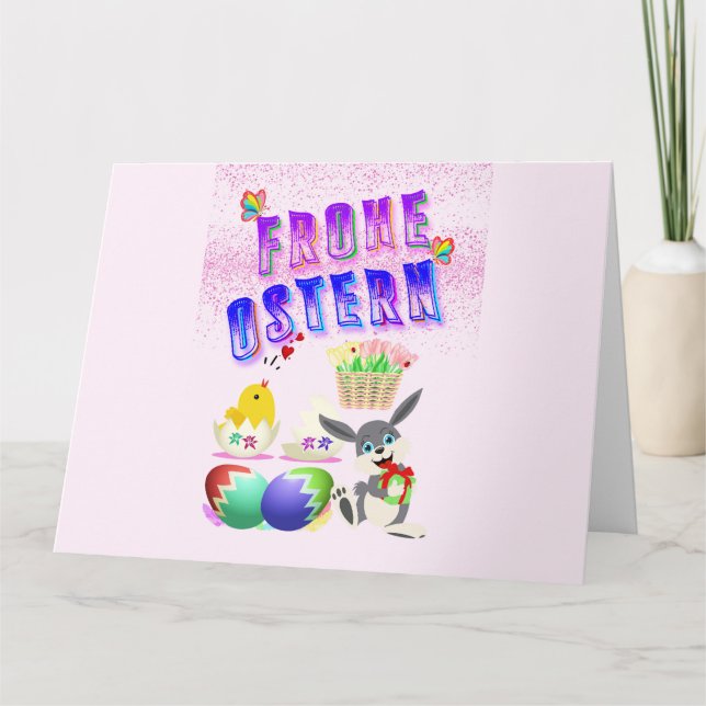 Frohe Ostern Tack Kort (Framsida)