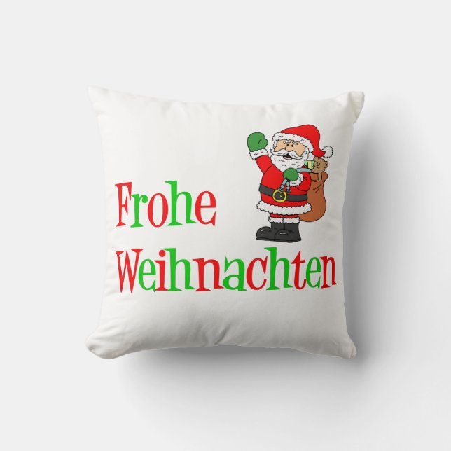 Frohe Weihnach German jultomten Dekorativ kudde (Framsida)