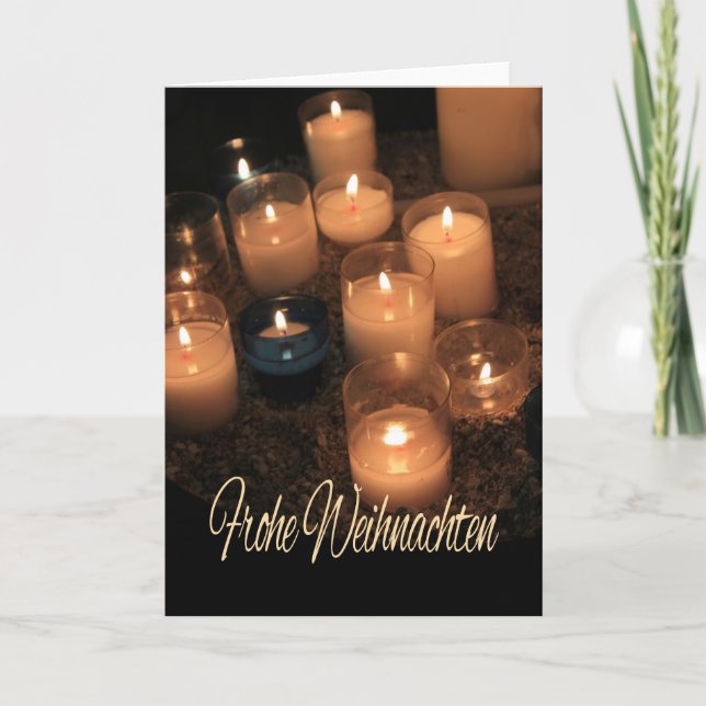 Frohe Weihnachten Burning Candles christmas Helgkort (Framsida)