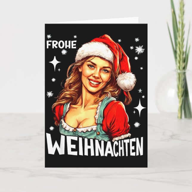 Frohe Weihnachten German Christmas  Kort (Framsida)