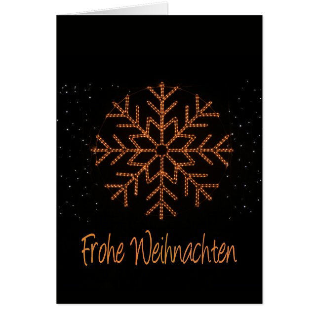 Frohe Weihnachten German Crystal Ljus Hälsningskort (Framsidan)