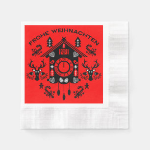 Frohe Weihnachten German Cuckoo Clock Pappersservett