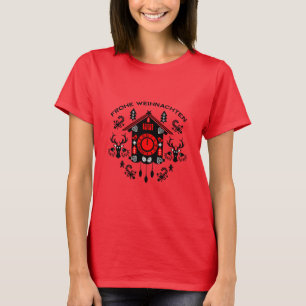 Frohe Weihnachten German Cuckoo Clock T Shirt