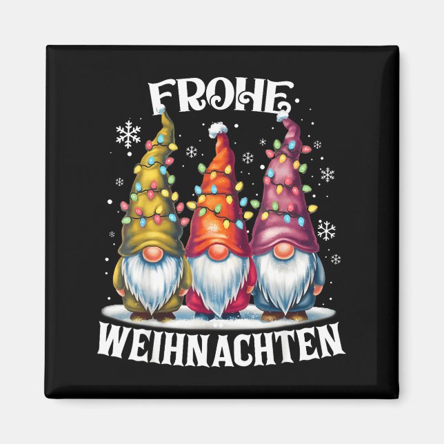 Frohe Weihnachten German Gnome Christmas Decoratio Magnet (Framsidan)