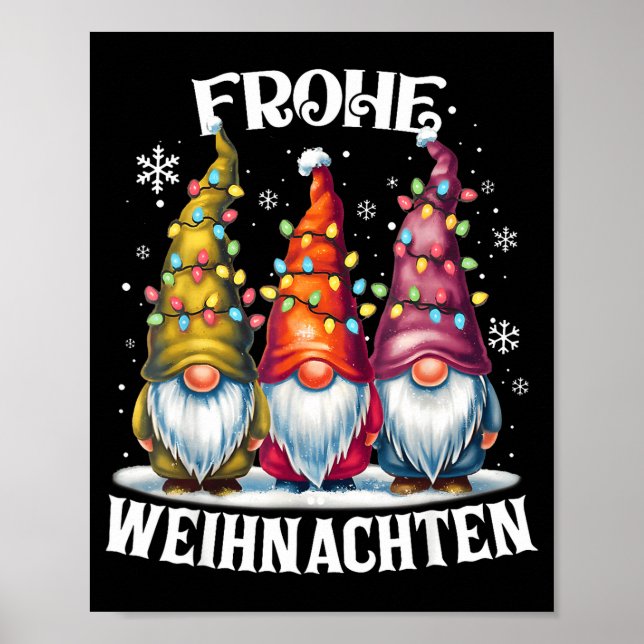 Frohe Weihnachten German Gnome Christmas Decoratio Poster (Framsidan)