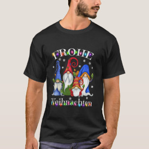 Frohe Weihnachten German Gnome jul Decoratio T Shirt