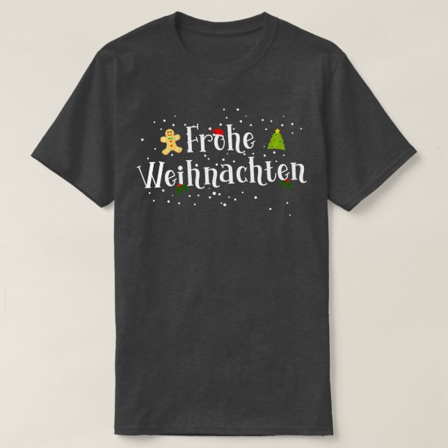 Frohe Weihnachten German God Långärmad T Shirt (Design framsida)