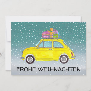 Frohe Weihnachten German julfiat 500 Julkort