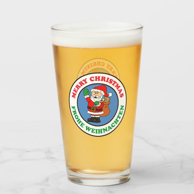 Frohe Weihnachten German jultomten Glaskopp (Framsida fylld)