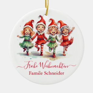 Frohe Weihnachten German julves Julgransprydnad Keramik