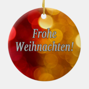 Frohe Weihnachten! God jul på tyska wf Julgransprydnad Keramik