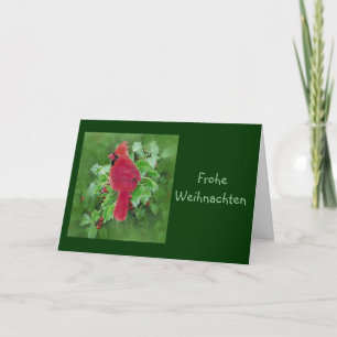 Frohe Weihnachten jul Kardinal Bird Holly Helgkort