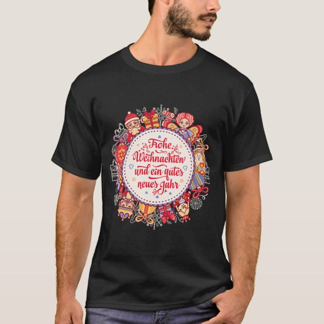 Frohe Weihnachten jul Vacation nyår T Shirt (Framsida)
