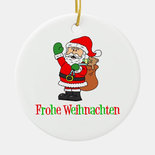 Frohe Weihnachten Julgransprydnad Keramik (Framsidan)