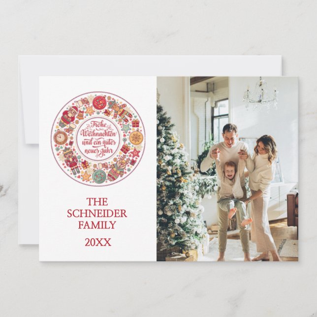 Frohe Weihnachten Julkort (Framsida)