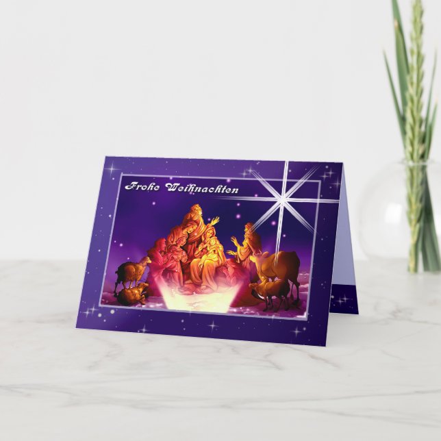Frohe Weihnachten. Julkort på tyska Helgkort (Framsida)