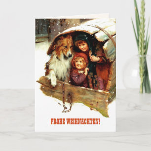 Frohe Weihnachten. Julkort på tyska Helgkort