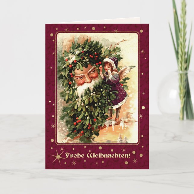 Frohe Weihnachten. Julkort på tyska Helgkort (Framsida)