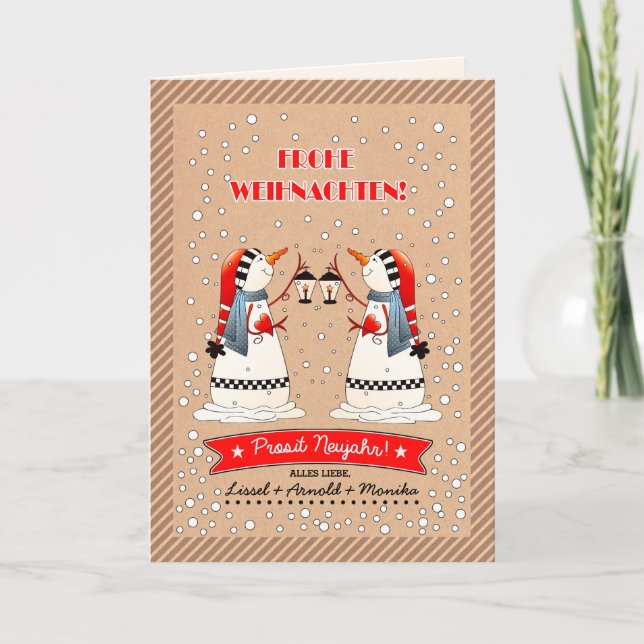 Frohe Weihnachten. Julkort på tyska Helgkort (Framsida)