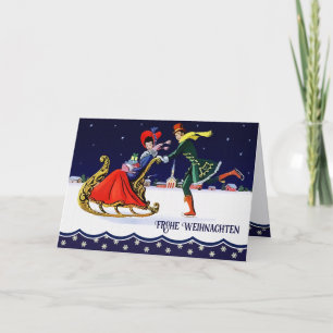 Frohe Weihnachten. Julkort på tyska Helgkort