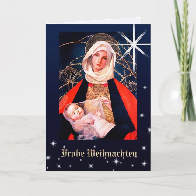 Frohe Weihnachten. Julkort på tyska Helgkort (Framsida)