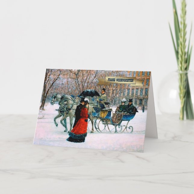 Frohe Weihnachten. Julkort på tyska Helgkort (Framsida)