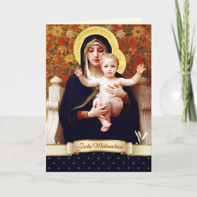 Frohe Weihnachten. Julkort på tyska Helgkort (Framsida)