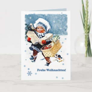 Frohe Weihnachten. Julkort på tyska Helgkort