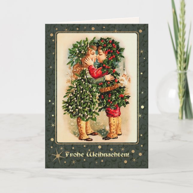 Frohe Weihnachten. Julkort på tyska Helgkort (Framsida)