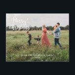 Frohe Weihnachten kundenspezifische Foto Feiertage Helg Vykort<br><div class="desc">Frohe Weihnachten,  kundenspezifisches 2 Fotos,  Urlaub Postkarte.</div>