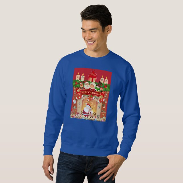 Frohe Weihnachten  Lång Ärmad Tröja (Hel framsida)