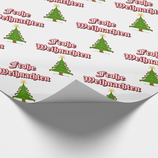 Frohe Weihnachten med träd Presentpapper (Hörn)