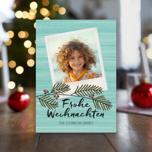 Frohe Weihnachten Mod Watercolor 1 Photo Julkort