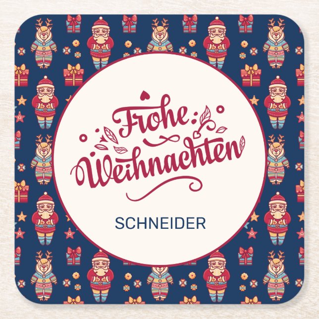 Frohe Weihnachten Personlig Underlägg Papper Kvadrat (Framsidan)