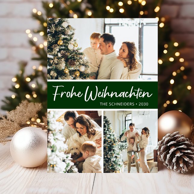 Frohe Weihnachten Photo Collage Julkort (Skapare uppladdad)