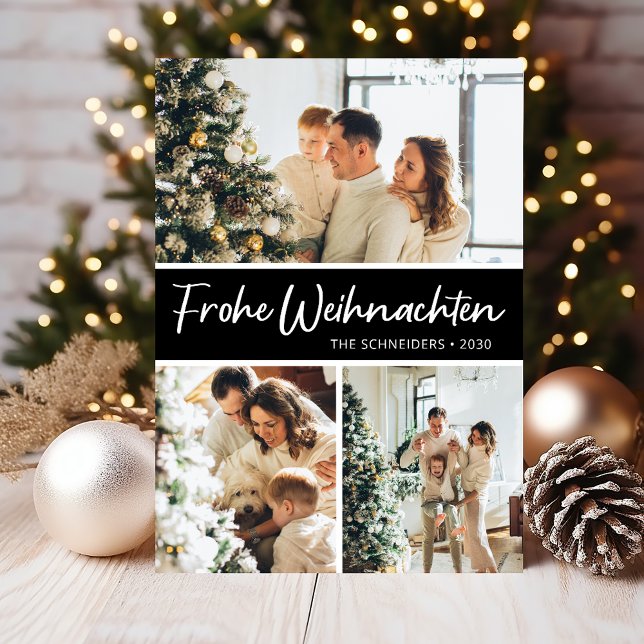 Frohe Weihnachten Photo Collage Julkort (Skapare uppladdad)