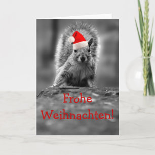 Frohe Weihnachten Santa Squirrel Helgkort