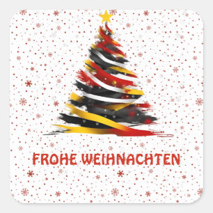FROHE WEIHNACHTEN STICKER FYRKANTIGT KLISTERMÄRKE