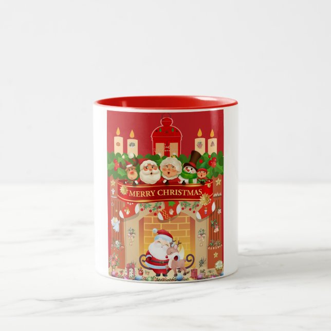 Frohe Weihnachten Tasse Två-Tonad Mugg (Center)