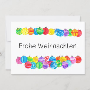 Frohe Weihnachten tysk jul, vattenfärg Inbjudningar