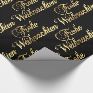 Frohe Weihnachten tysk julsvart och guld Presentpapper