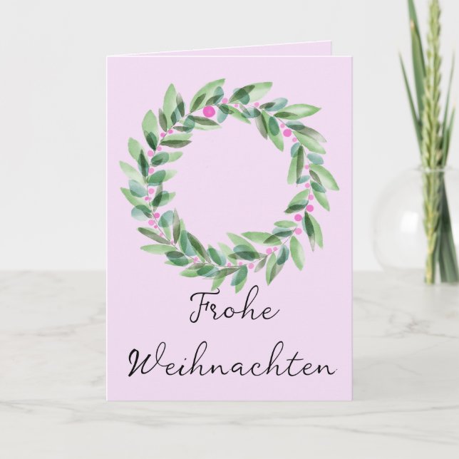 Frohe Weihnachten, tyska julkransar Holid Helgkort (Framsida)