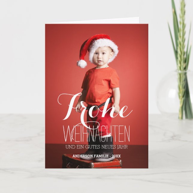 Frohe Weihnachten | Tyskt Julhälsningar kort (Framsida)