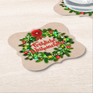 Frohe Weihnachten Untersetzer jul Underlägg Papper
