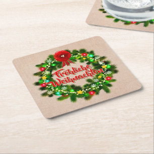 Frohe Weihnachten Untersetzer jul Underlägg Papper Kvadrat