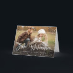 Frohe Weihnachten | Weihnachtskarte Helgkort<br><div class="desc">Weihnachtskarte mit Foto und Schnee Design</div>