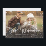 Frohe Weihnachten | Weihnachtskarte Julkort<br><div class="desc">Schnee för und för Weihnachtskarte mit Foto design</div>