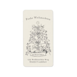 Frohe Weihnacten German jul Adressetikett