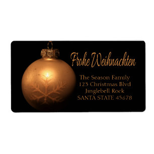 Frohe Weinachten Golden ornament label Fraktsedel
