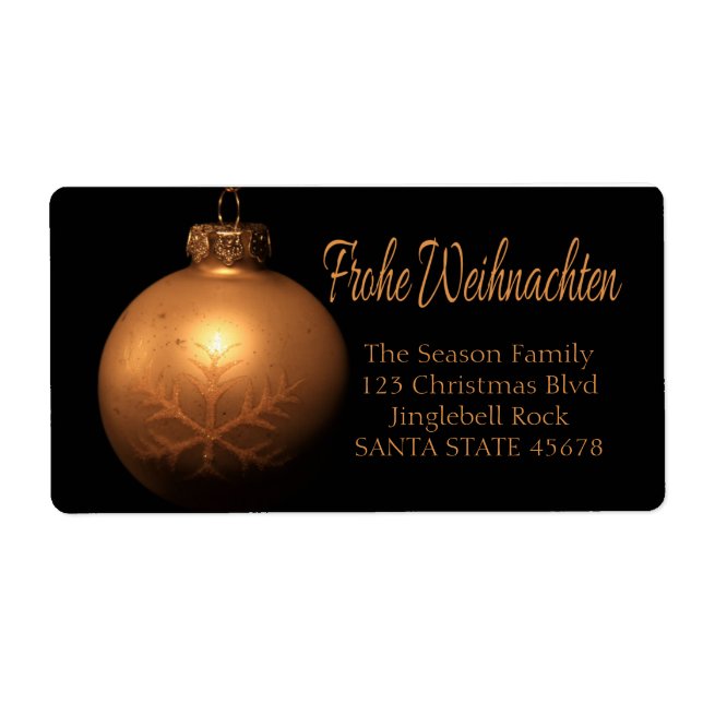 Frohe Weinachten Golden ornament label Fraktsedel (Framsidan)